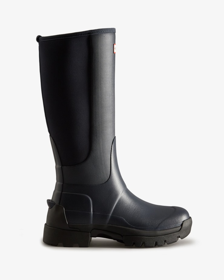 Hunter Balmoral Field Hybrid - Botas De Lluvia Altas Para Mujer, Color Azul Marino