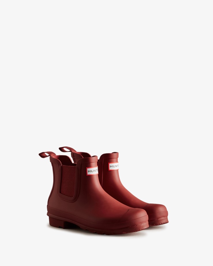 Botas Chelsea Originales Hunter Mujer Rojo Militar