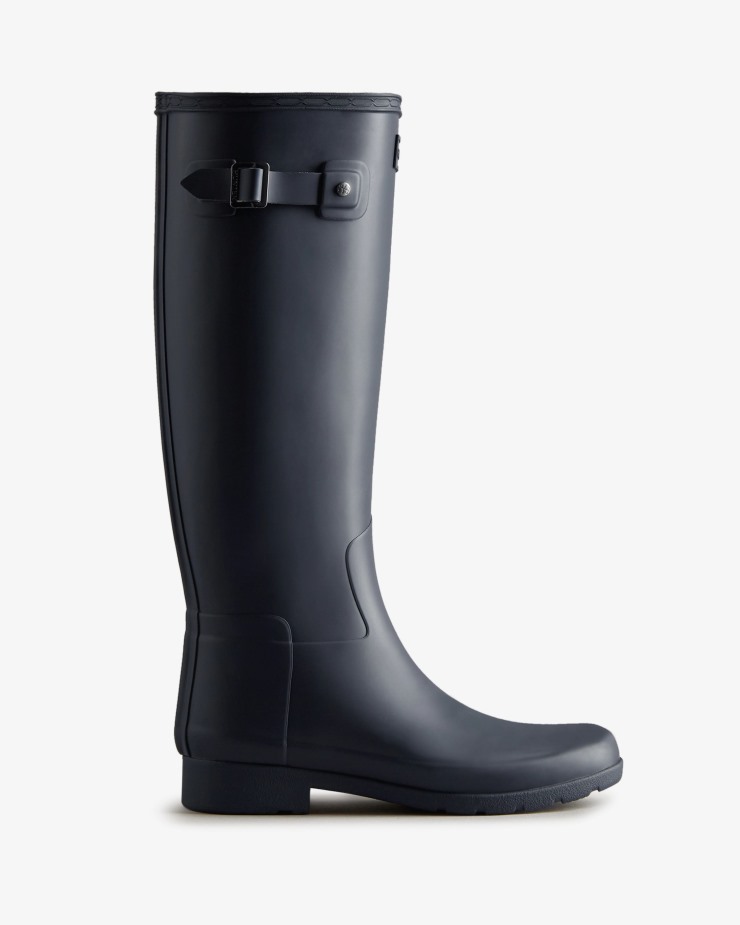 Hunter Botas De Lluvia Altas Y Refinadas Para Mujer, Color Azul Marino