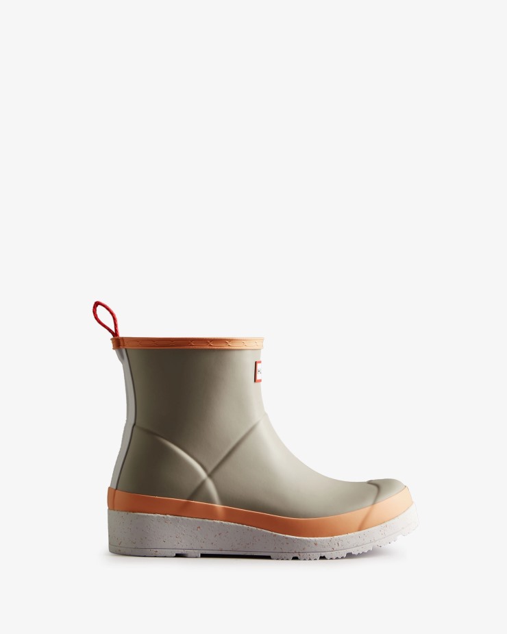 Hunter - Botas De Lluvia Cortas Con Motas Para Mujer, Steall Grey-Summit Rise Peach-Spurrey White